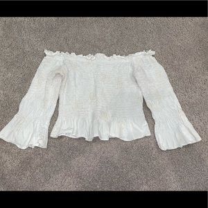 Zara Off The Shoulder Smocked Top